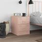 Preview: Nachttisch Rosa 34,5x39x44 cm Stahl