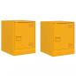 Preview: Nachttische 2 Stk. Senfgelb 34,5x39x44 cm Stahl