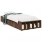 Preview: ARDEBO.de - Bettgestell Braun Eichen-Optik 75x190 cm Holzwerkstoff