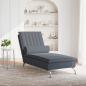 Preview: Massage-Chaiselongue mit Nackenrolle Dunkelgrau Samt
