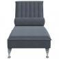 Preview: Massage-Chaiselongue mit Nackenrolle Dunkelgrau Samt