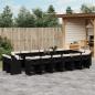 Preview: ARDEBO.de - 17-tlg. Garten-Essgruppe mit Kissen Schwarz Poly Rattan