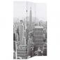 Preview: Raumteiler klappbar 120 x 170 cm New York bei Tag Schwarz-Weiß