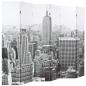 Preview: Raumteiler klappbar 228 x 170 cm New York bei Tag Schwarz-Weiß