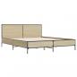 Preview: Bettgestell Sonoma-Eiche 140x200 cm Holzwerkstoff und Metall