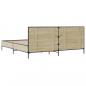 Preview: Bettgestell Sonoma-Eiche 180x200 cm Holzwerkstoff und Metall