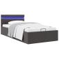 Preview: Bett mit Bettkasten Hydraulisch LED Dunkelgrau Stoff 90x200 cm 