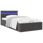 Preview: Bett mit Bettkasten Hydraulisch LED Dunkelgrau Stoff 100x200 cm 