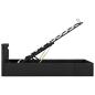 Preview: Bett mit Bettkasten Hydraulisch LED Dunkelgrau Stoff 100x200 cm 