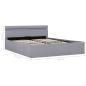 Preview: Bett mit Bettkasten Hydraulisch LED Hellgrau Stoff 120x200 cm 