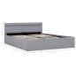 Preview: Bett mit Bettkasten Hydraulisch LED Hellgrau Stoff 120x200 cm 