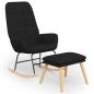 Preview: Schaukelsessel mit Hocker Schwarz Stoff