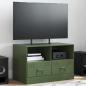 Preview: ARDEBO.de - TV-Schrank Olivgrün 67x39x44 cm Stahl