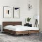 Preview: Bettgestell Braun Eichen-Optik 140x200 cm Holzwerkstoff Metall