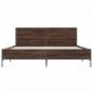 Preview: Bettgestell Braun Eichen-Optik 140x200 cm Holzwerkstoff Metall