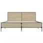 Preview: Bettgestell Sonoma-Eiche 150x200 cm Holzwerkstoff und Metall