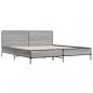 Preview: Bettgestell Grau Sonoma 200x200 cm Holzwerkstoff und Metall