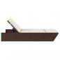 Preview: Doppel-Sonnenliege mit Auflagen Braun Poly Rattan