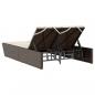 Preview: Doppel-Sonnenliege mit Auflagen Braun Poly Rattan