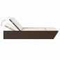 Preview: Doppel-Sonnenliege mit Auflagen Braun Poly Rattan