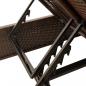 Preview: Doppel-Sonnenliege mit Auflagen Braun Poly Rattan
