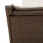 Preview: Doppel-Sonnenliege mit Auflagen Braun Poly Rattan