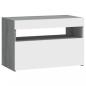 Preview: Nachttisch mit LED-Leuchten Grau Sonoma 60x35x40 cm