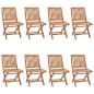 Preview: Klappbare Gartenstühle mit Kissen 8 Stk. Massivholz Teak