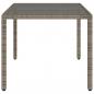 Preview: Gartentisch mit Glasplatte Grau 150x90x75 cm Poly Rattan