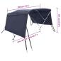 Preview: 3-Bow Bimini-Top mit Seitenteilen 183x(154-167)x137 cm