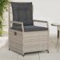 Preview: ARDEBO.de - Gartensessel 2 Stk. Verstellbar Hellgrau Poly Rattan