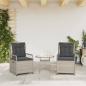 Preview: Gartensessel 2 Stk. Verstellbar Hellgrau Poly Rattan