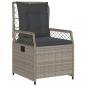 Preview: Gartensessel 2 Stk. Verstellbar Hellgrau Poly Rattan