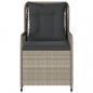 Preview: Gartensessel 2 Stk. Verstellbar Hellgrau Poly Rattan