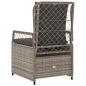 Preview: Gartensessel 2 Stk. Verstellbar Hellgrau Poly Rattan