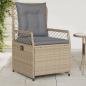 Preview: ARDEBO.de - Gartensessel 2 Stk. Verstellbar Beige Poly Rattan