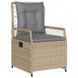 Preview: Gartensessel 2 Stk. Verstellbar Beige Poly Rattan