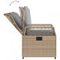 Preview: Gartensessel 2 Stk. Verstellbar Beige Poly Rattan