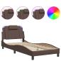 Preview: Bettgestell mit LED Braun 80x200 cm Kunstleder