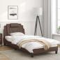 Preview: Bettgestell mit LED Braun 80x200 cm Kunstleder