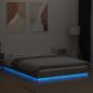 Preview: Bettgestell mit LED Betongrau 140x190 cm Holzwerkstoff