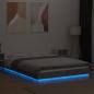Preview: Bettgestell mit LED Betongrau 120x190 cm Holzwerkstoff