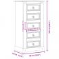 Preview: Nachttisch Corona 53x39x103 cm Massivholz Kiefer