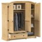 Preview: ARDEBO.de - Kleiderschrank Corona 151,5x52x170 cm Massivholz Kiefer