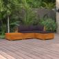 Preview: ARDEBO.de - 4-tlg. Garten-Lounge-Set mit Kissen Massivholz Akazie