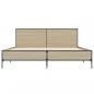 Preview: Bettgestell Sonoma-Eiche 140x190 cm Holzwerkstoff und Metall