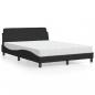 Preview: ARDEBO.de - Bett mit Matratze Schwarz 140x200 cm Samt