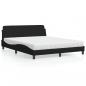 Preview: ARDEBO.de - Bett mit Matratze Schwarz 160x200 cm Stoff