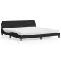 Preview: ARDEBO.de - Bett mit Matratze Schwarz 200x200 cm Stoff