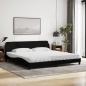 Preview: Bett mit Matratze Schwarz 200x200 cm Stoff
